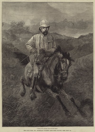 La Guerra Zulú, el viaje de Mr. Archibald Forbes desde Ulundi de Richard Caton Woodville junior